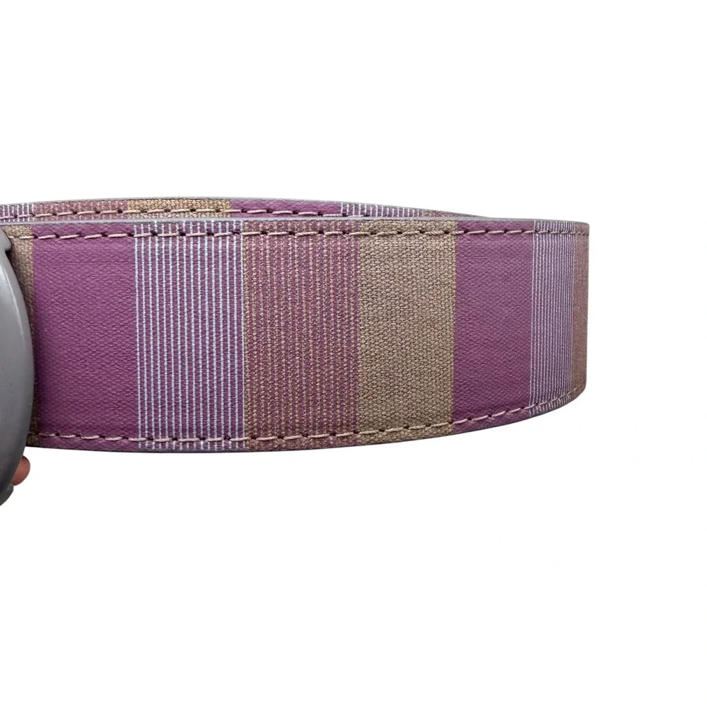 Cuater TravisMathew Mens‎ Canvas Belt Purple Tan Striped Size 42 4MP188
